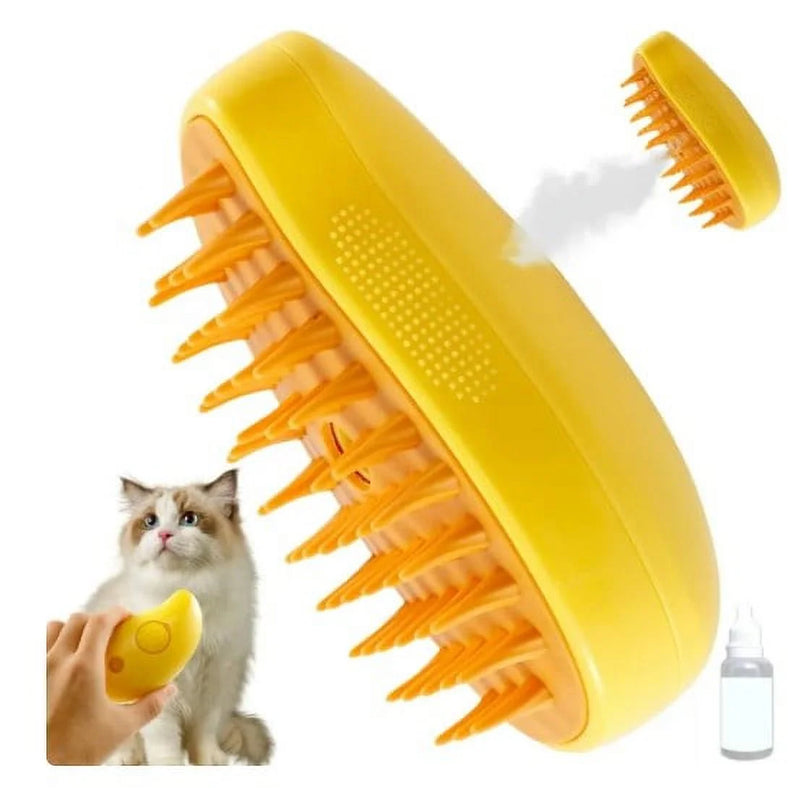 Spray Cat Brush for Shedding 3 in 1 Cat Steamy Brush USB Rechargeable Steamy Cat Brush Efficient Cat Grooming Brush 4.5×2.6×2.4 Inch Cat Steam Brush Self Cleaning Electric Cat Steamer Brush