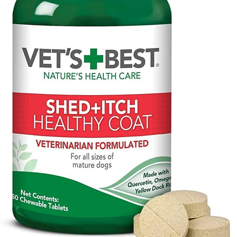 Vet'S Best Best Healthy Coat Shed and Itch Relief Supplements for Dogs - 50 Chewable Tablets - 4.5 Oz.