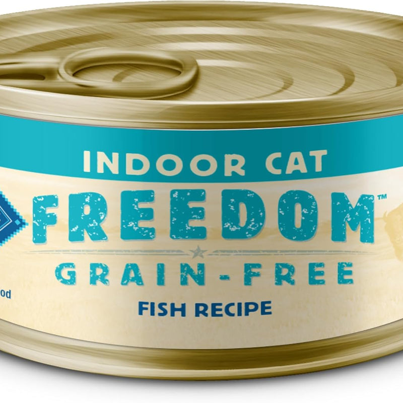 Blue Buffalo Freedom Grain-Free Adult Wet Cat Food, Complete & Balanced Nutrition for Indoor Cats, Made with Natural Ingredients, Fish Recipe, 5.5-Oz Cans (24 Count)