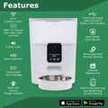 Owlet 1080P Home Smart Pet Feeder with Wi-Fi Auto Night Vision Camera, White