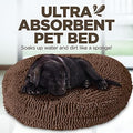 Soggy Doggy Super Snoozer Dog Bed - Microfiber Chenille round Bed for Dogs - Moisture Wicking Comfort - Removable Washable Cover (Dark Chocolate, Extra-Large 42”X42”X7”)