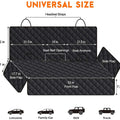 Dog Car Seat Cover - Waterproof Back Seat Protector for Pets, Non-Slip Design with Armrest Compatibility for Most Vehicles - Black