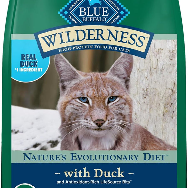Blue Buffalo Wilderness Healthy Adult Dry Cat Food, Supports Health and Wellness, High-Protein & Grain-Free, Duck, 11-Lb Bag