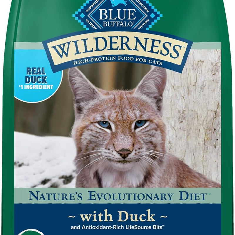 Blue Buffalo Wilderness Healthy Adult Dry Cat Food, Supports Health and Wellness, High-Protein & Grain-Free, Duck, 11-Lb Bag