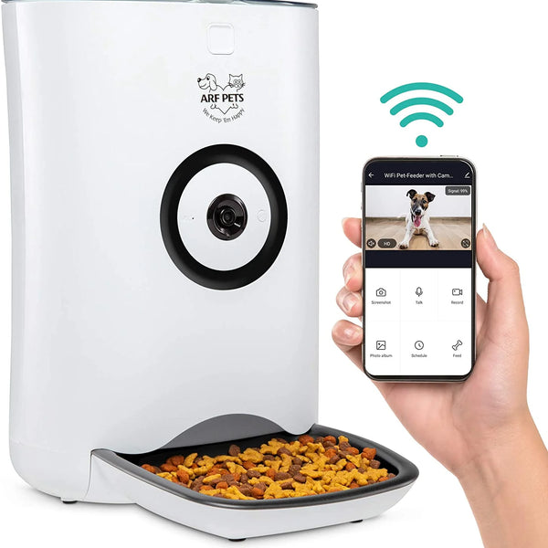 Arf Pets Smart Automatic Pet Feeder with Wi-Fi, HD Camera & Video Recording with Easy App-Control