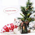 QETRABONE Small Dog Pet Cat Christmas Costume Sweater, Pet Supplies Costume Xmas Clothes Dog Jumpers Snowflake Elk Pattern Christmas Outfits for Dogs Puppy Kitten Cats (Large, Red Snowflake)