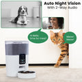 Owlet 1080P Home Smart Pet Feeder with Wi-Fi Auto Night Vision Camera, White