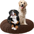 Soggy Doggy Super Snoozer Dog Bed - Microfiber Chenille round Bed for Dogs - Moisture Wicking Comfort - Removable Washable Cover (Dark Chocolate, Extra-Large 42”X42”X7”)