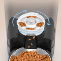 Honeyguaridan 3.5L Automatic Cat Feeder for Two Cats, Food Dispenser with Stainless Steel Bowl,Timed Cat Feeder Programmable 1-6 Meals Control, Dual Power Supply,10S Meal Call Black