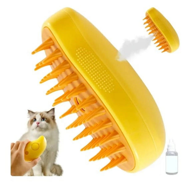 Spray Cat Brush for Shedding 3 in 1 Cat Steamy Brush USB Rechargeable Steamy Cat Brush Efficient Cat Grooming Brush 4.5×2.6×2.4 Inch Cat Steam Brush Self Cleaning Electric Cat Steamer Brush