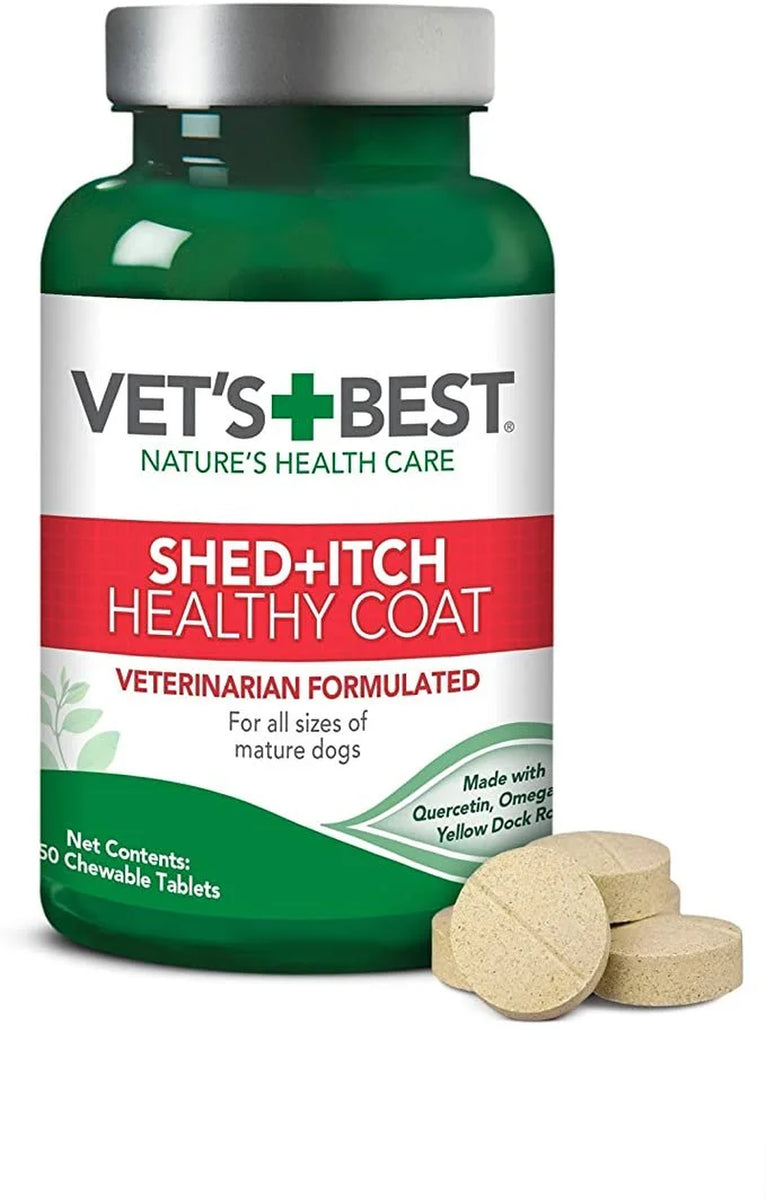 Vet'S Best Best Healthy Coat Shed and Itch Relief Supplements for Dogs - 50 Chewable Tablets - 4.5 Oz.