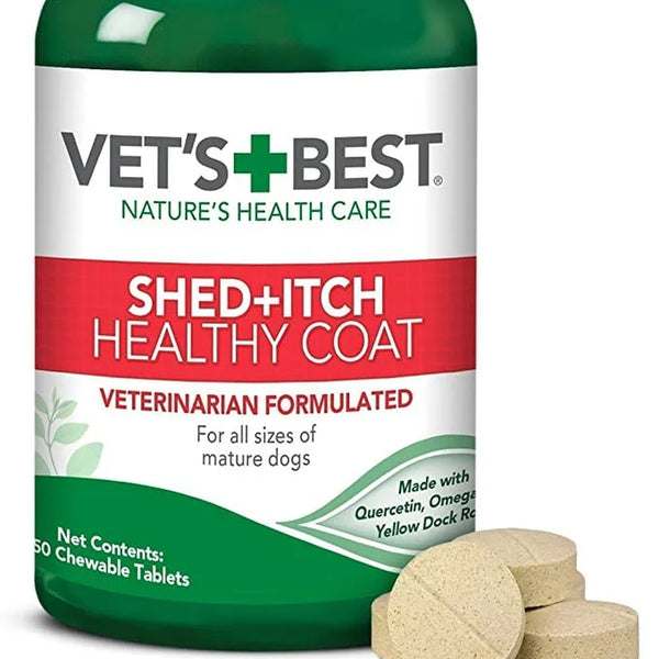 Vet'S Best Best Healthy Coat Shed and Itch Relief Supplements for Dogs - 50 Chewable Tablets - 4.5 Oz.