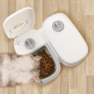 Pet Automatic Timing Feeder 700ML Large Capacity Dry Wet Food Container Electric Dog Double Dish Bowl for Cats Dogs Feeders Bowl