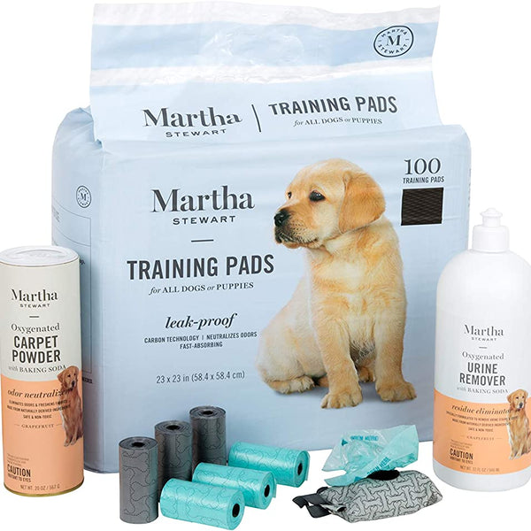 Martha Stewart for Pets Poop Waste Bags | 120 Large Unscented Doggie Bags for a Quick Cleanup | Tear-Resistant Dog Waste Bags, Great for Dog Walking Everyday Use | 8 Rolls