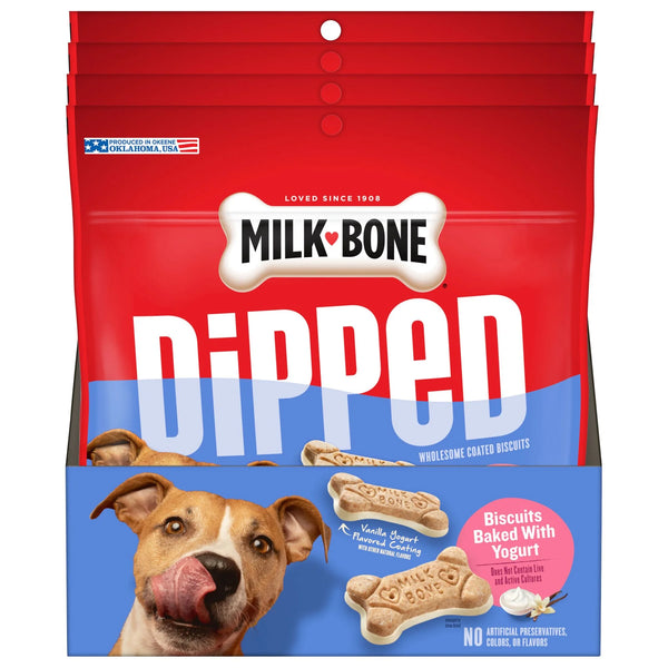 Milk Bone Dipped Dog Biscuits Baked with Vanilla Yogurt, 12 Oz