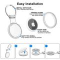 Waterproof Anti-Lost Keychain Holder TPU Case for Apple Airtag Air Tag Dog Cat Pet Collar Keys Tracker Protective Full Cover