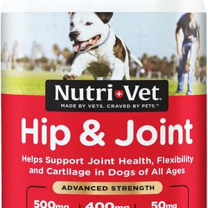 Nutri-Vet Advanced Strength Hip & Joint Chewable Dog Supplements - Formulated with Glucosamine & Chondroitin to Support Dog Cartilage & Mobility - 300 Tablets