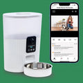 Owlet 1080P Home Smart Pet Feeder with Wi-Fi Auto Night Vision Camera, White